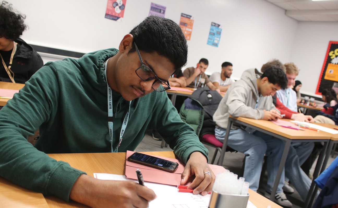Foundation Studies students taking part in a practical activity