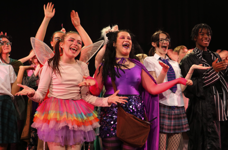 a group of performing arts students in the panto