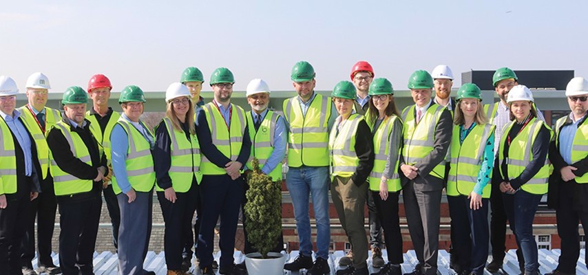 Staff on the top floor of the new Health and Digital building