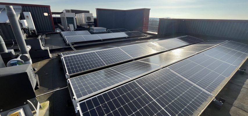 solar panels on the roof of the health and digital centre