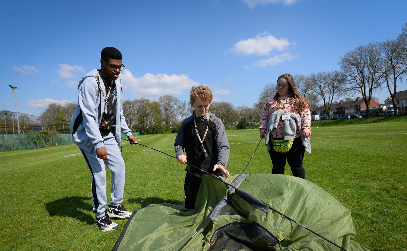 Foundation Studies students taking part in an outdoor activity