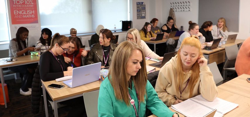 Students learning in class
