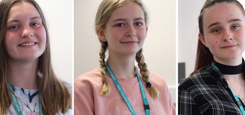 A group of female Bury College Engineering students