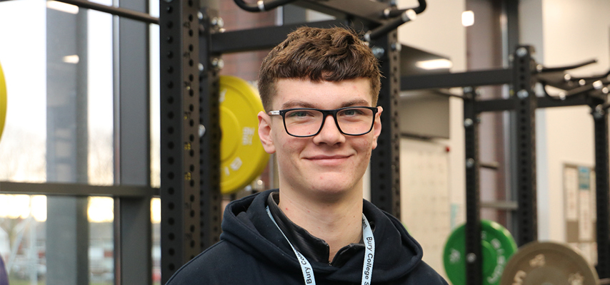 Daniel Schofield in the Bury College Gym