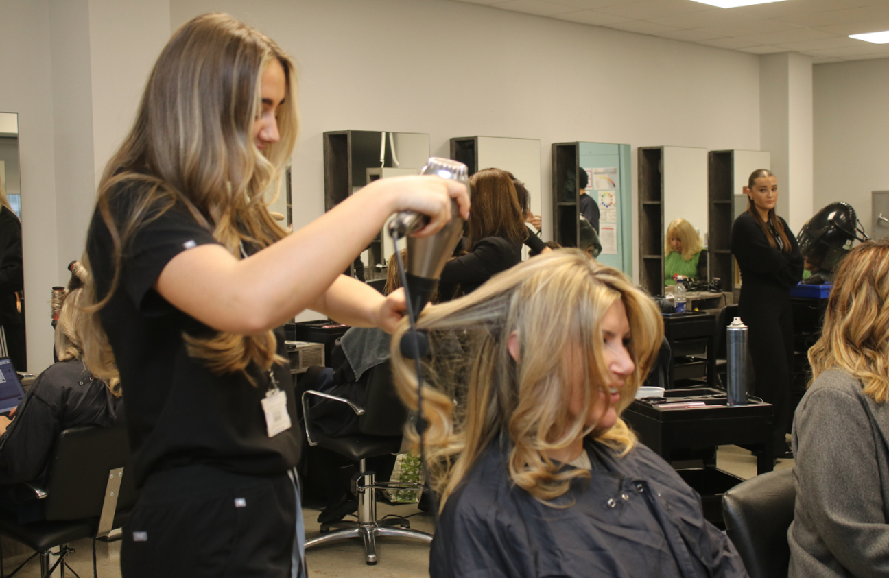 Bury College hairdressing apprentice