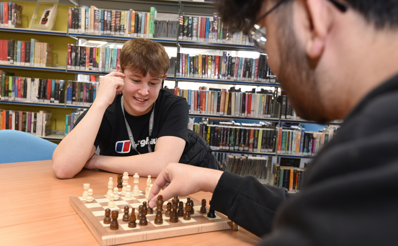 students playing a game of chess