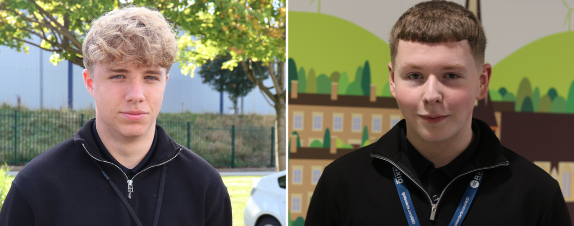 T Level students Matthew Millward and Carson Hamer