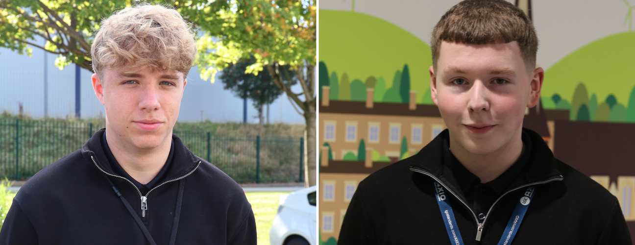 T Level students Matthew Millward and Carson Hamer
