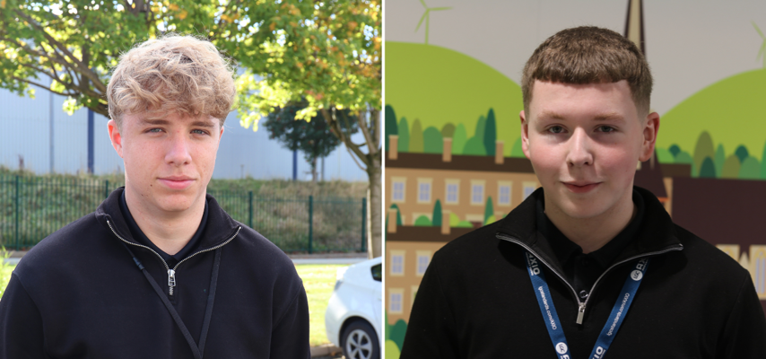 T Level students Matthew Millward and Carson Hamer