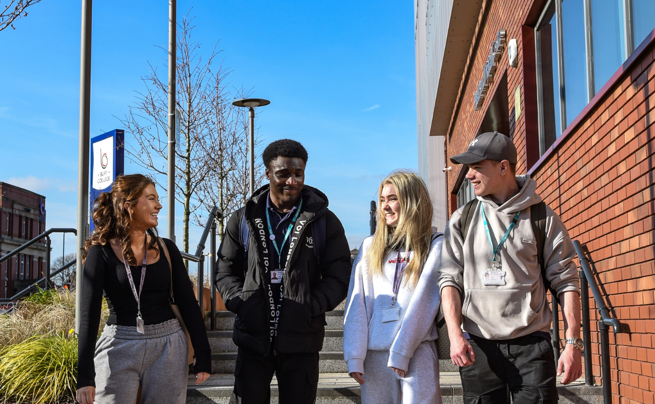 students walking outside health and digital centre