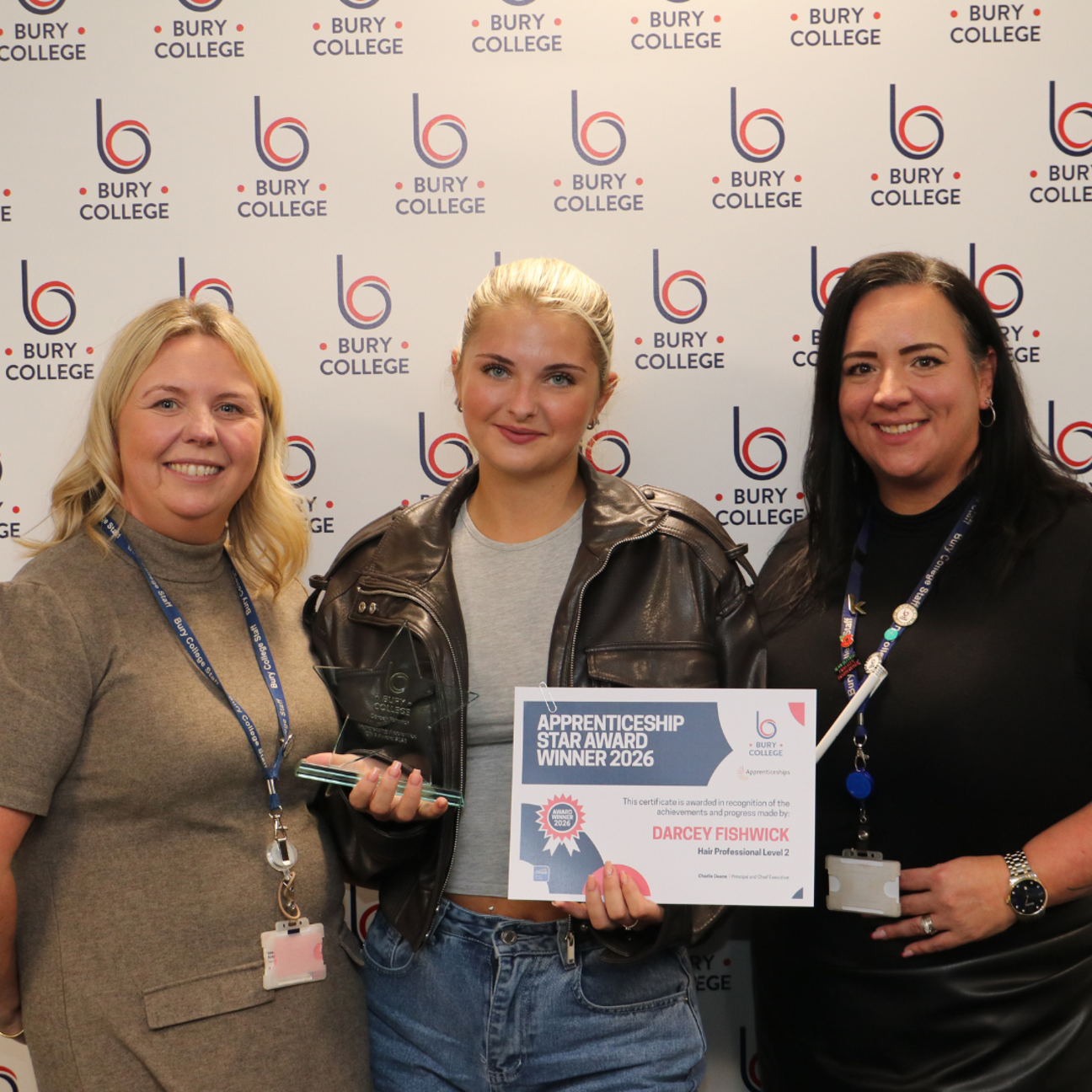 Staff and Apprentices at the Bury College Apprenticeship Star Award Ceremony