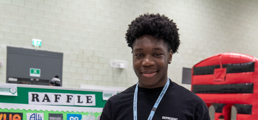 Student volunteer at fundraising event