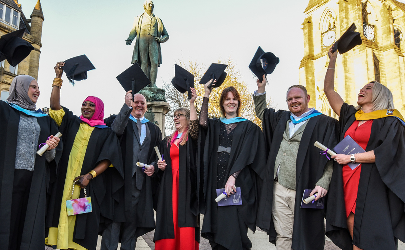 Bury Students celebrating on graduation day