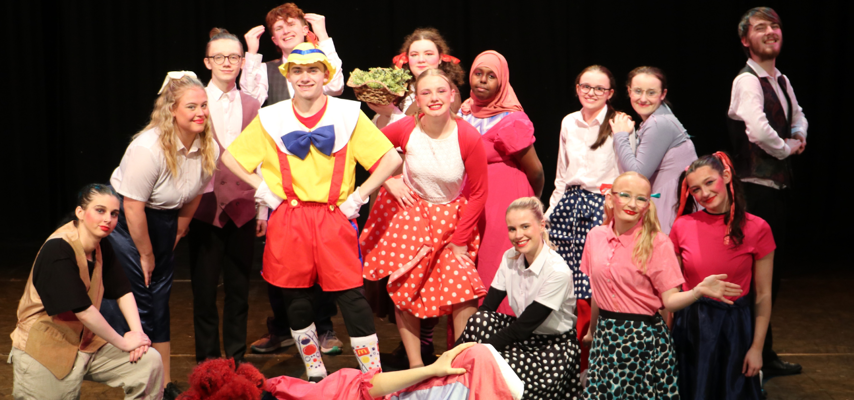 group of students in pantomime costumes