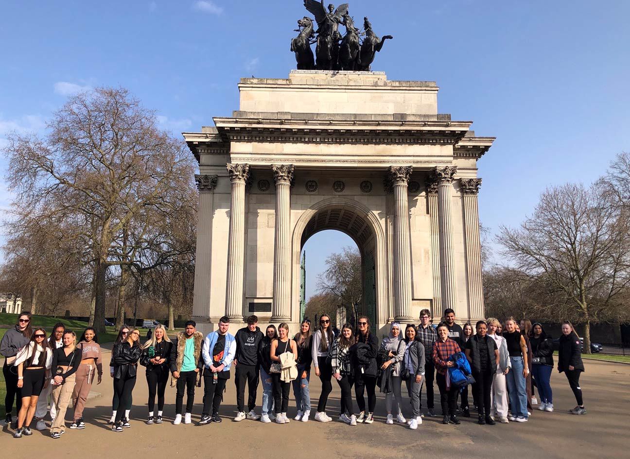 Students on a trip in London
