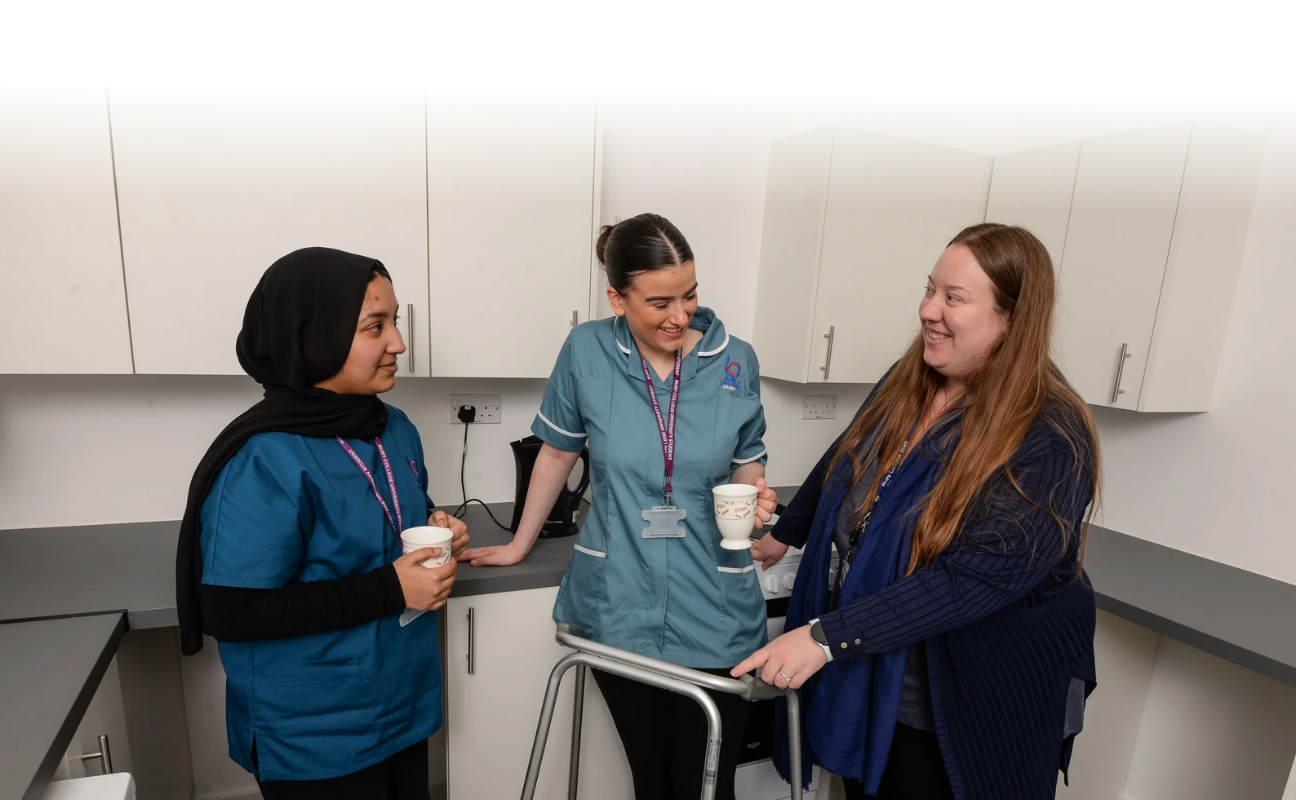 Health and social care students taking part in a lesson