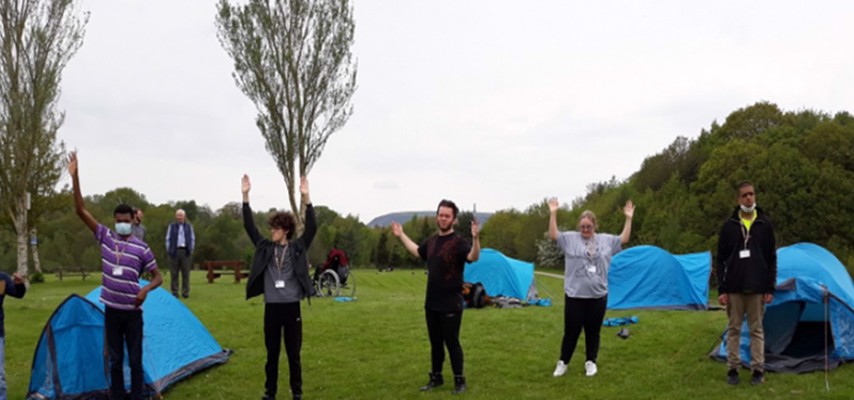 A group of Bury College Foundation Studies students undertaking their Duke of Edinburgh Bronze Award at Burrs Country Park