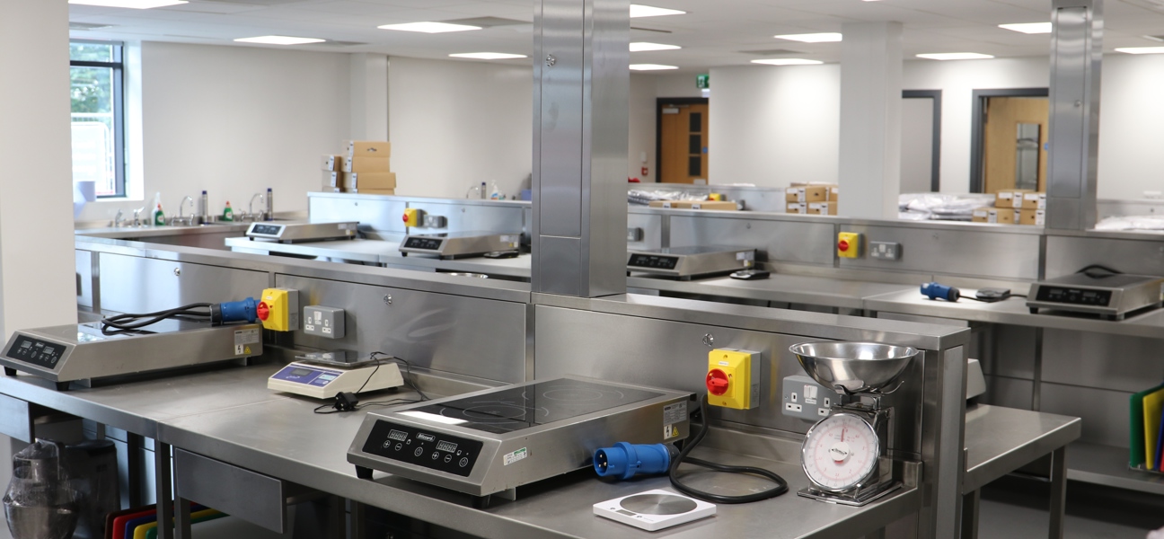 Kitchen classroom space at Bury College